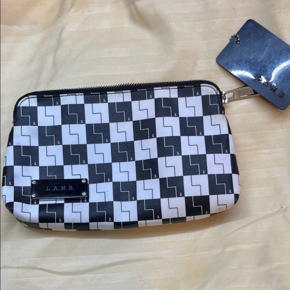 ✨🆕BNWT!L.A.M.B Gwen Stefani Y2K Black & White L Cosmetic Bag!RARE!✨